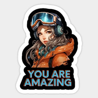 Amazing Winter Girl Sticker